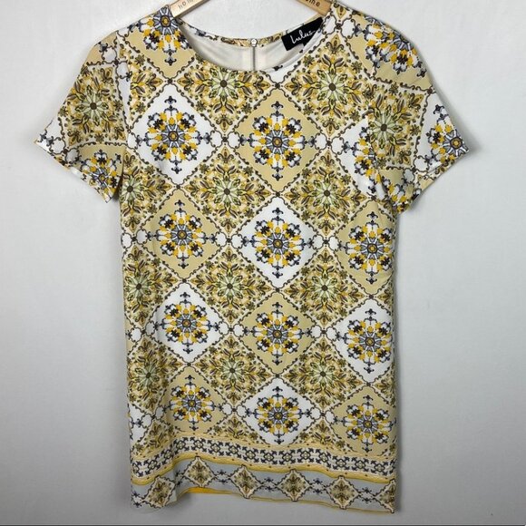 Lulus Dandelion‎ Print Yellow Shift Dress Size XS Short Sleeves Mini Floral Boho - Picture 12 of 12